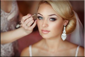 Beautiful bride wedding makeup hairstyle marriage